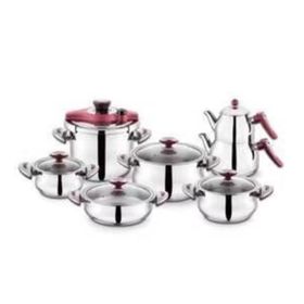 Schafer Compact Bordo 18 Parça Çelik Tencere Seti