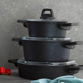 Schafer Dark Storm 12 Parça Siyah Tencere Seti