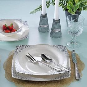 Schafer Earth Bone Porselen 24 Parça Gri Yemek Takımı
