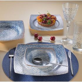 Schafer Earth Bone Porselen 24 Parça Mavi Yemek Takımı