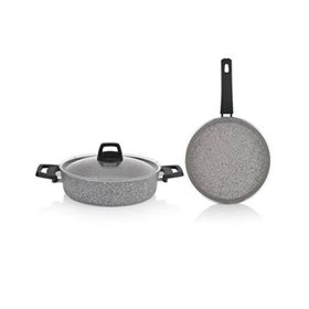 Schafer Eternal Basık Gri 26 cm Tencere Tava Set
