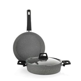 Schafer Eternal Basık Gri 26 cm Tencere Tava Set