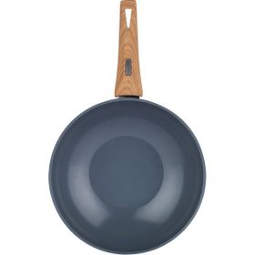Schafer Fiesta 28 cm Siyah Açık Kahverengi Seramik Wok Tava