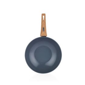 Schafer Fiesta 28 cm Siyah Açık Kahverengi Seramik Wok Tava