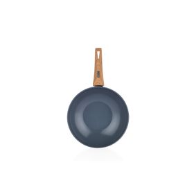 Schafer Fiesta 28 cm Siyah Açık Kahverengi Seramik Wok Tava