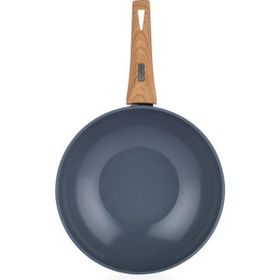 Schafer Fiesta 28 cm Siyah Açık Kahverengi Seramik Wok Tava
