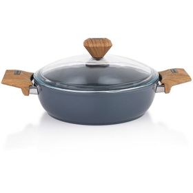 Schafer Fiesta Seramik 24 cm Siyah Basık Tencere