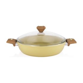 Schafer Fiesta Seramik 30 cm Yeşil Basık Tencere