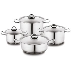 Schafer Flat Inox 8 Parça Çelik Tencere Seti