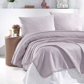 Schafer Flower Lila 4 Parça Çift Kişilik Pike Takımı