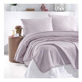 Schafer Flower Lila 4 Parça Çift Kişilik Pike Takımı