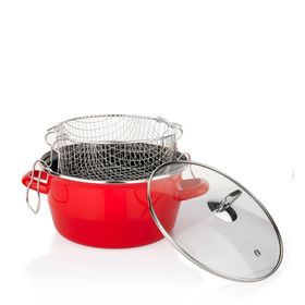 Schafer Fry Çıtır 22 cm Kırmızı Kızartma Tenceresi