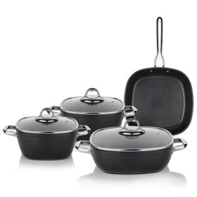 Schafer Gastronomie Master 7 Parça Siyah YY Tencere Seti
