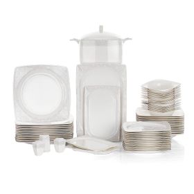 Schafer Glamor Elegant 60 Parça 12 Kişilik Beyaz Yemek Takımı