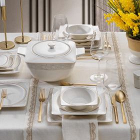 Schafer Glamor Elegant 60 Parça 12 Kişilik Beyaz Yemek Takımı