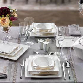 Schafer Glamor Pure Platin 60 Parça 12 Kişilik Yemek Takımı