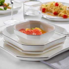 Schafer Graceful Bone 56 Parça Platin Yemek Takımı