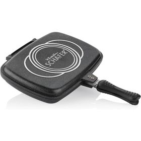 Schafer Granit Grill Pan Yuvarlak 32 cm Siyah Tava