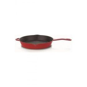 Schafer Guss Chef Demir Döküm 28 cm Kırmızı Yuvarlak Izgara Tava
