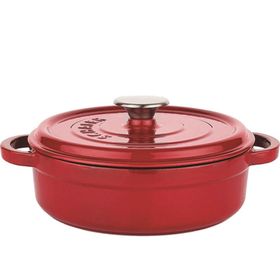 Schafer Guss Chef Döküm Basık Tencere 24 Cm 2 Parça Kırmızı