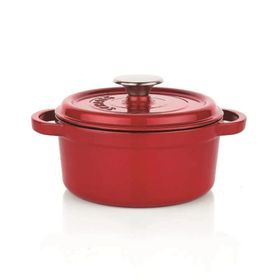 Schafer Guss Chef Döküm Derin Tencere 24 Cm 2 Parça Kırmızı