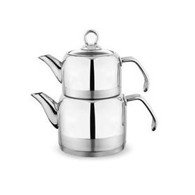 Schafer Inox Ada Metal Büyük Boy Çelik Çaydanlık Takımı