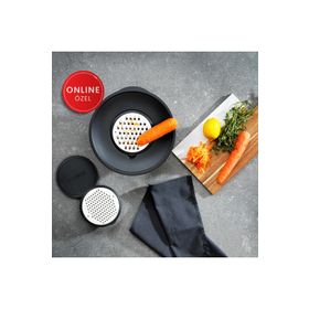 Schafer Lucas Çelik 24 cm 4 Parça Siyah Karıştırma Kabı