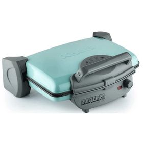 Schafer Marmor Contempo 1800 W 5 Adet Pişirme Kapasiteli Teflon Çıkarılabilir Plakalı Izgara ve Tost Makinesi Turkuaz