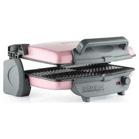 Schafer Marmor Contempo 5 Adet Pişirme Kapasiteli Teflon Çıkarılabilir Plakalı Izgara ve Tost Makinesi Pembe