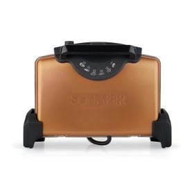 Schafer Marmor Contempo Bakır 2000 W 6 Adet Pişirme Kapasiteli Teflon Çıkarılabilir Plakalı Izgara ve Tost Makinesi
