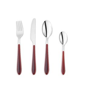 Schafer Mona 24 Parça 6 Kişilik Kırmızı Çatal Kaşık Bıçak Takımı
