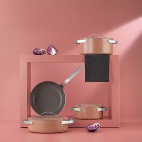 Schafer Moonlight Rosegold 7 Parça Seramik Tencere Seti