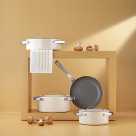 Schafer Moonlight Seramik 7 Parça Krem Tencere Seti