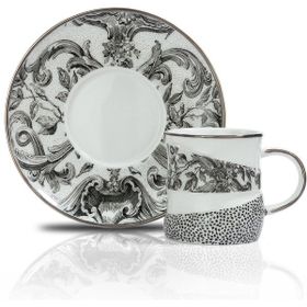 Schafer Noble 12 Parça Gümüş 01 Kahve Fincan Takımı