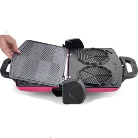 Schafer Nostalgie Granit 1600 W 6 Adet Pişirme Kapasiteli Teflon Çıkarılabilir Plakalı Izgara ve Tost Makinesi Mor