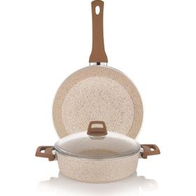 Schafer (pe-7120) Crust 26cm Granit Kaplama Karnıyarık Tencere Ve Tava Takımı Seti