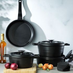 Schafer Pro Cast 7 Parça Siyah Döküm Tencere Seti