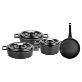 Schafer Pro Cast 7 Parça Siyah Döküm Tencere Seti