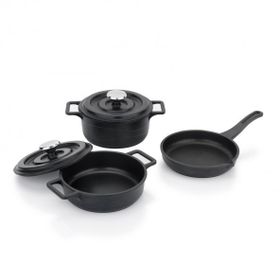 Schafer Pro Cast Mini Döküm 5 Parça Siyah Tencere Seti