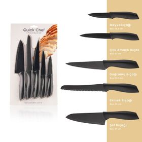 Schafer Quick Chef 5 Parça Siyah Bıçak Seti