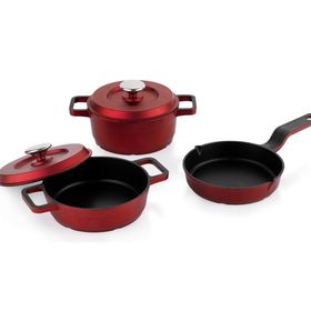 Schafer Retro Cast Mini 5 Parça Kırmızı Döküm Tencere Seti