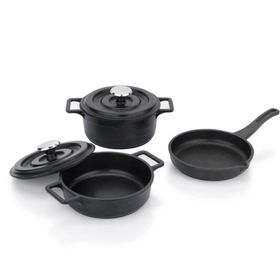 Schafer Retro Cast Mini Döküm 5 Parça Siyah Tencere Seti
