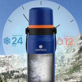 Schafer Santeco 1200 ml Mavi Çelik Termos