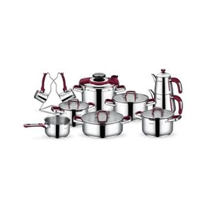 Schafer SHF44118 18 Parça Compact Bordo Çelik Çeyiz Seti