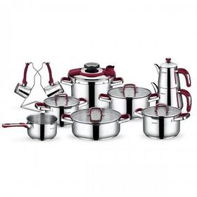Schafer SHF44118 18 Parça Compact Bordo Çelik Çeyiz Seti