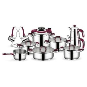 Schafer SHF44118 18 Parça Compact Bordo Çelik Çeyiz Seti