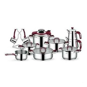 Schafer SHF44118 18 Parça Compact Bordo Çelik Çeyiz Seti