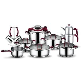 Schafer SHF44118 18 Parça Compact Bordo Çelik Çeyiz Seti