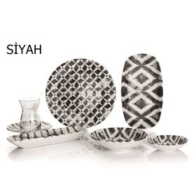 Schafer SIY01 16136 Siyah 32 Parça Sophie Kahvaltı Takımı