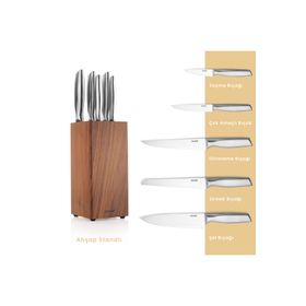 Schafer Solide Ahşap 6 Parça Kahverengi 02 Bıçak Seti